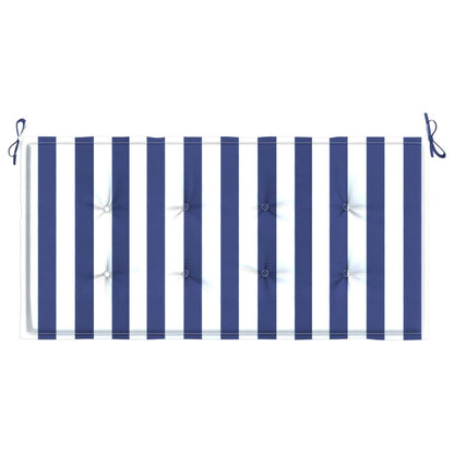 Tuinbankkussen gestreept 120x50x3 cm oxford stof wit en blauw - AllerleiShop