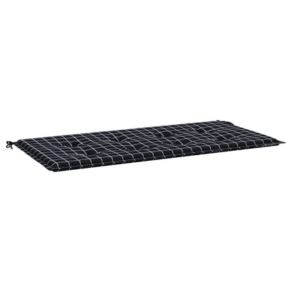 Tuinbankkussen ruitpatroon 120x50x3 cm oxford stof zwart - AllerleiShop