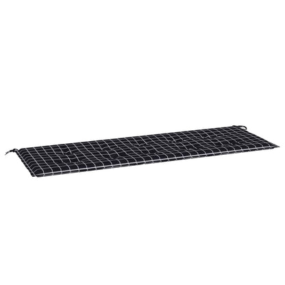 Tuinbankkussen ruitpatroon 150x50x3 cm oxford stof zwart - AllerleiShop