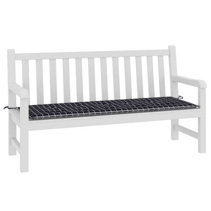 Tuinbankkussen ruitpatroon 150x50x3 cm oxford stof zwart - AllerleiShop