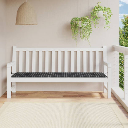 Tuinbankkussen ruitpatroon 150x50x3 cm stof zwart - AllerleiShop