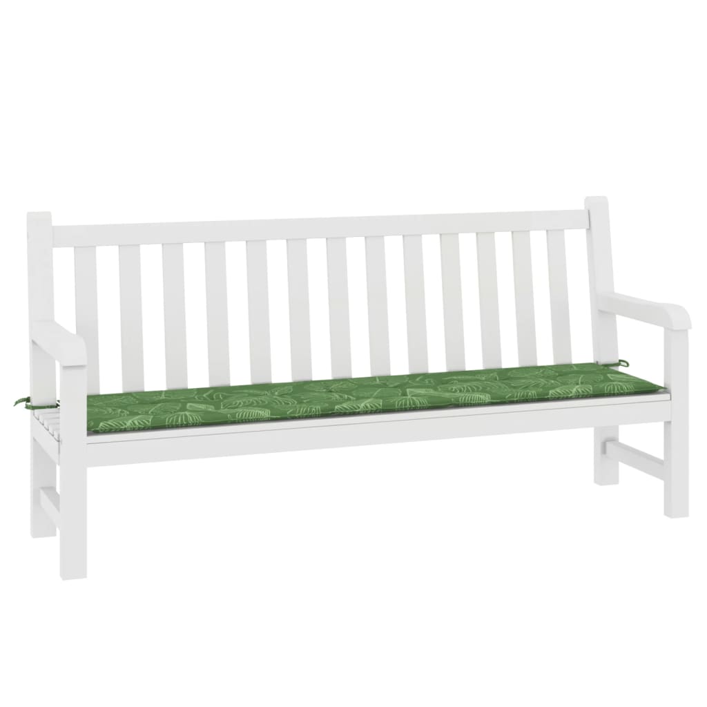 Tuinbankkussen bladpatroon 200x50x3 cm stof - AllerleiShop