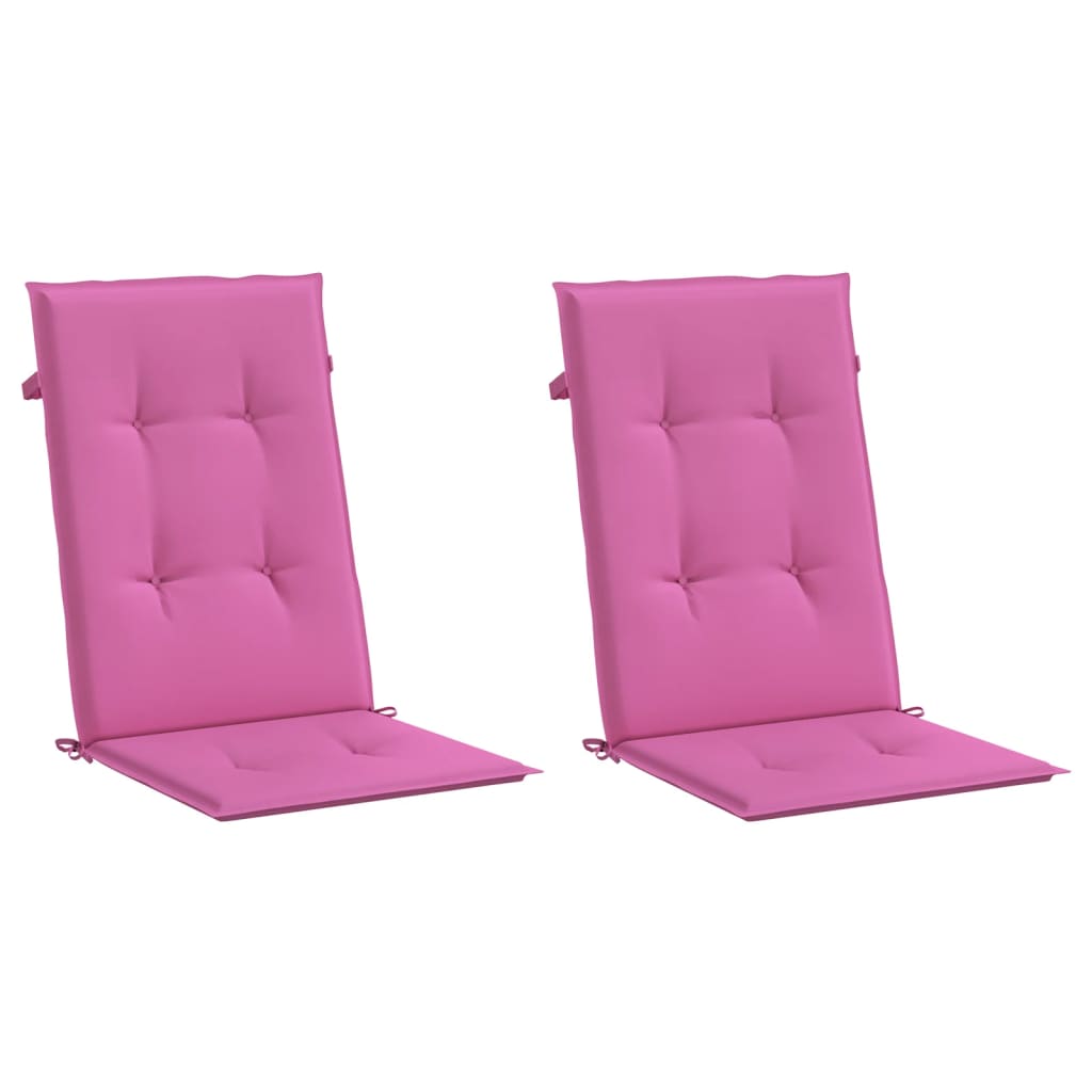 Tuinstoelkussens hoge rugleuning 2 st 120x50x3 cm stof roze - AllerleiShop