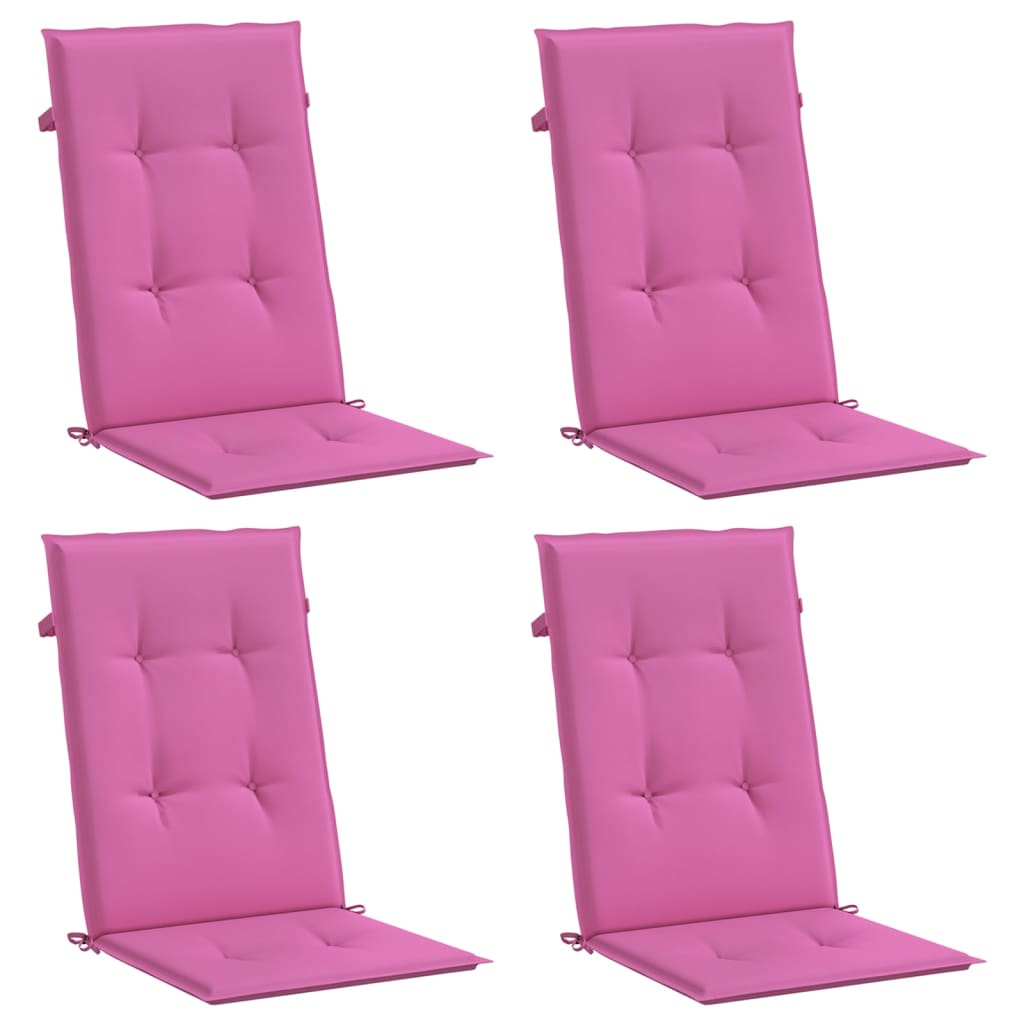 Stoelkussens 4 st hoge rug stof roze - AllerleiShop