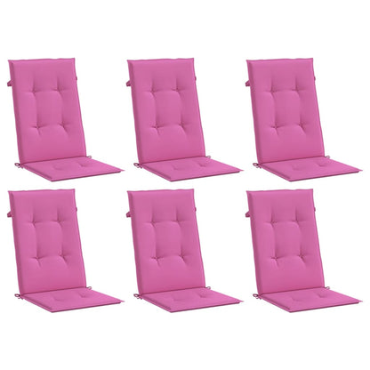 Stoelkussens 6 st hoge rug stof roze - AllerleiShop