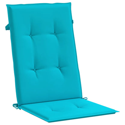 Stoelkussens 2 st hoge rug stof turquoise - AllerleiShop