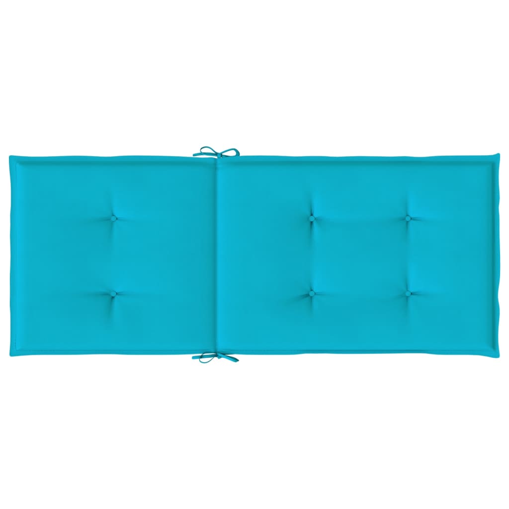 Stoelkussens 2 st hoge rug stof turquoise - AllerleiShop