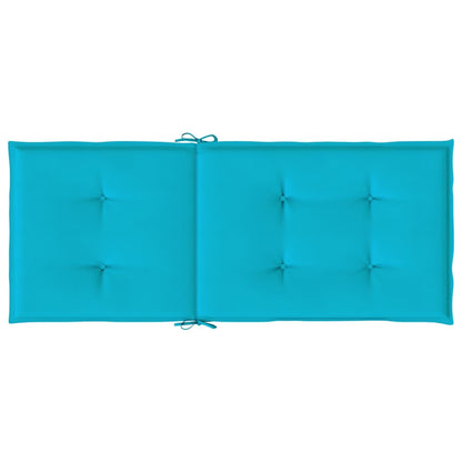 Stoelkussens 2 st hoge rug stof turquoise - AllerleiShop