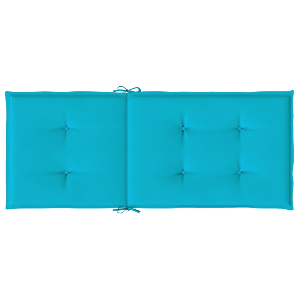 Stoelkussens 4 st hoge rug stof turquoise - AllerleiShop