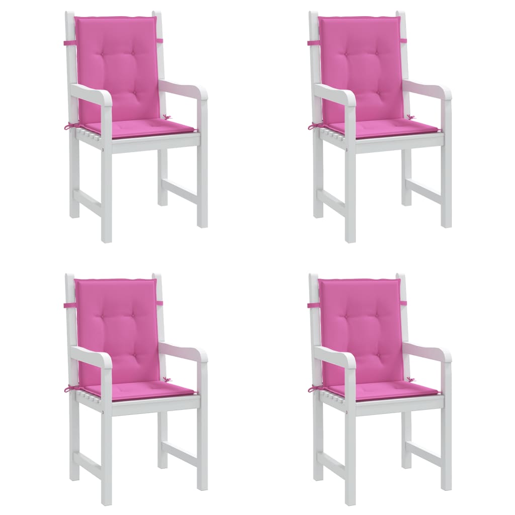 Stoelkussens 4 st lage rug stof roze - AllerleiShop