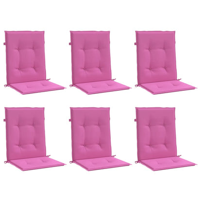 Stoelkussens 6 st lage rug stof roze - AllerleiShop