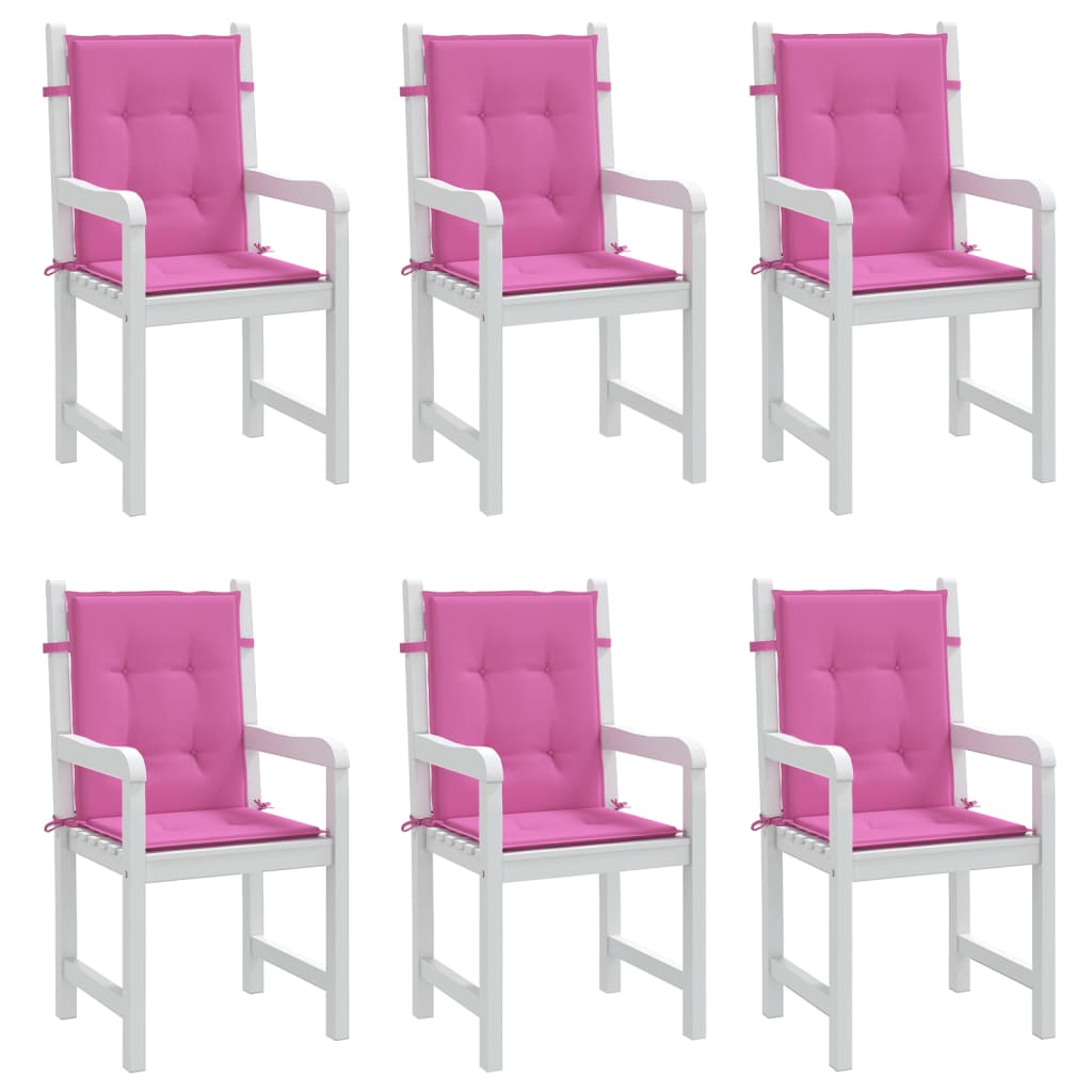 Stoelkussens 6 st lage rug stof roze - AllerleiShop