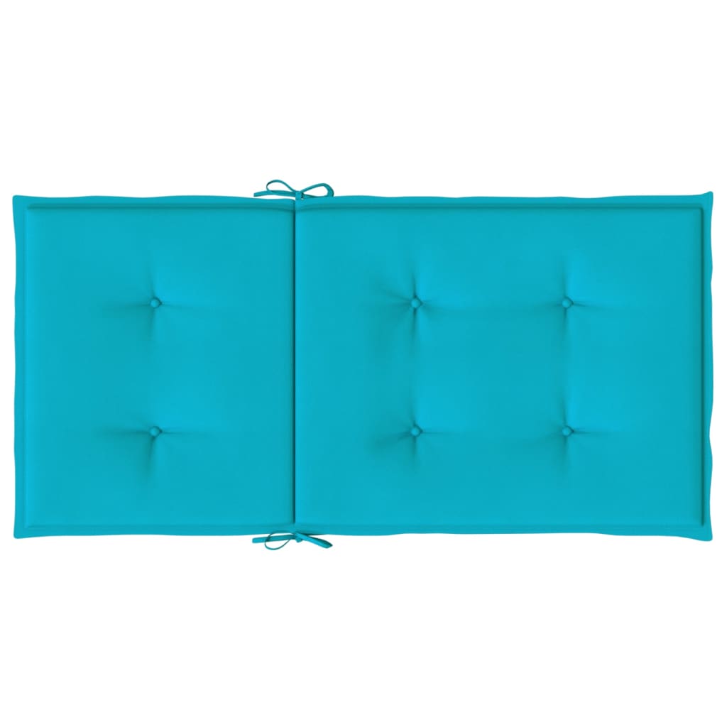 Stoelkussens 2 st lage rug stof turquoise - AllerleiShop