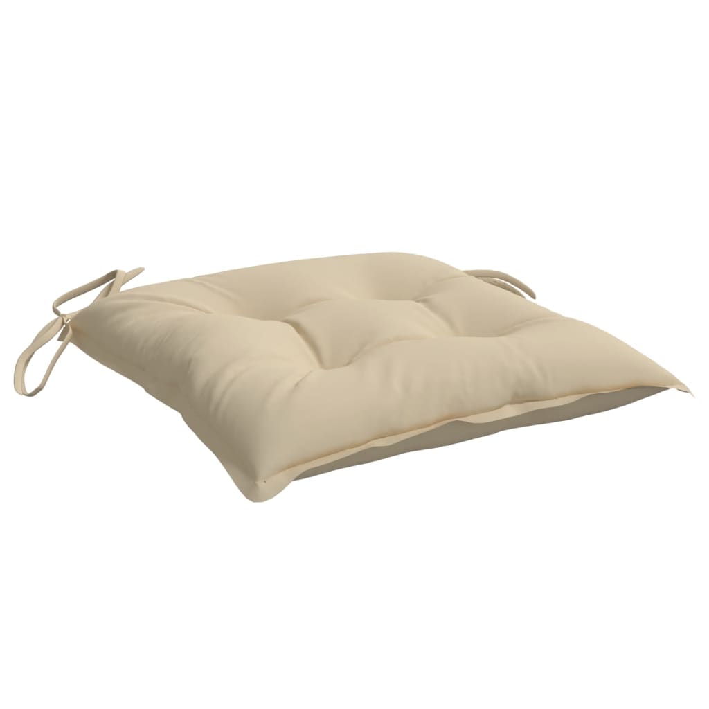 Stoelkussens 2 st 40x40x7 cm oxford stof beige - AllerleiShop