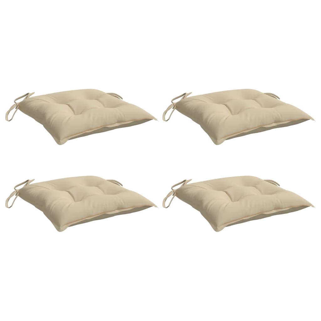 Stoelkussens 4 st 40x40x7 cm oxford stof beige - AllerleiShop