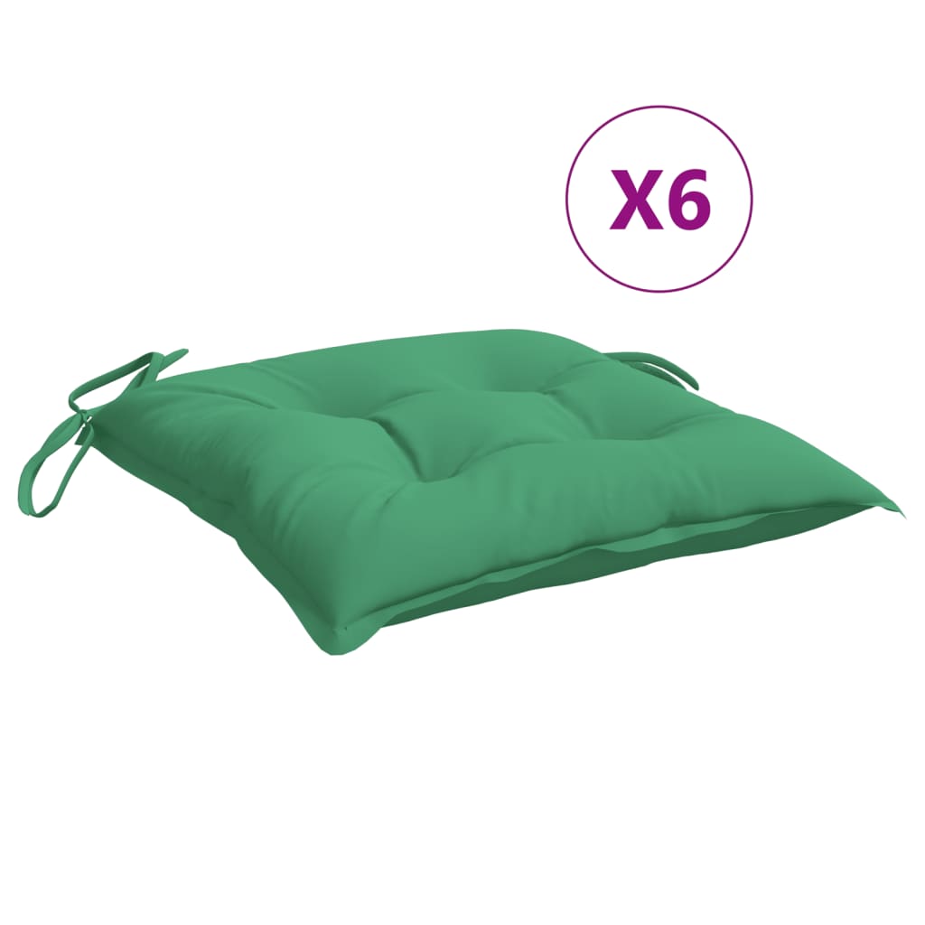 Stoelkussens 6 st 40x40x7 cm oxford stof groen - AllerleiShop