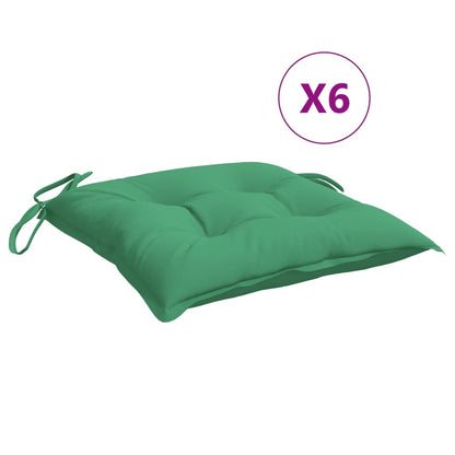 Stoelkussens 6 st 40x40x7 cm oxford stof groen - AllerleiShop