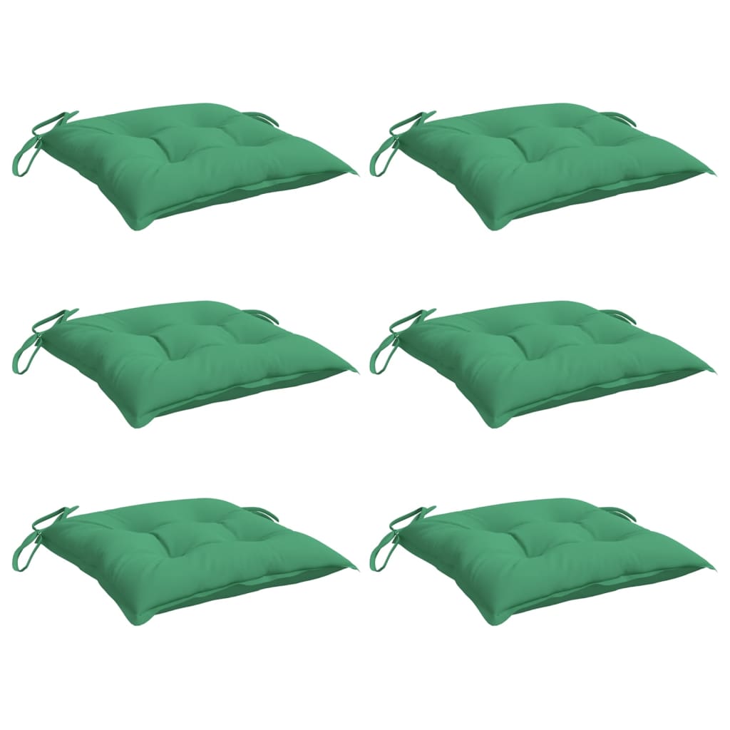 Stoelkussens 6 st 40x40x7 cm oxford stof groen - AllerleiShop