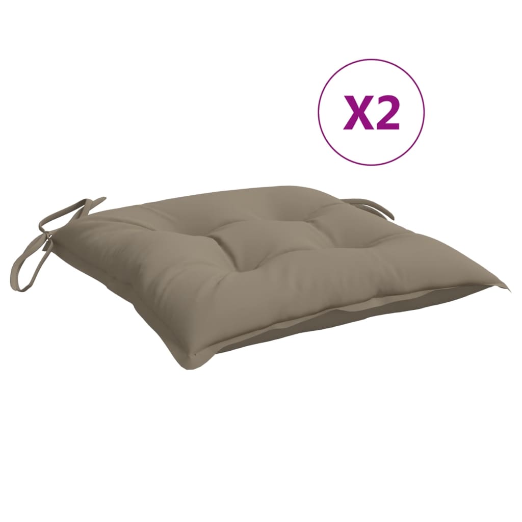 Stoelkussens 2 st 40x40x7 cm oxford stof taupe - AllerleiShop