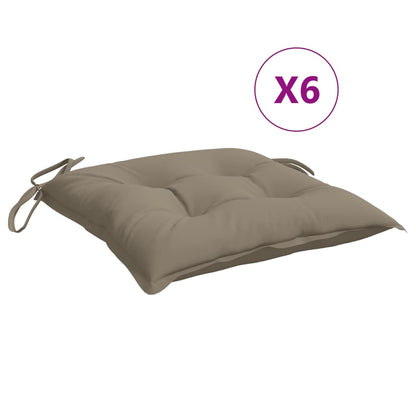 Stoelkussens 6 st 40x40x7 cm oxford stof taupe - AllerleiShop