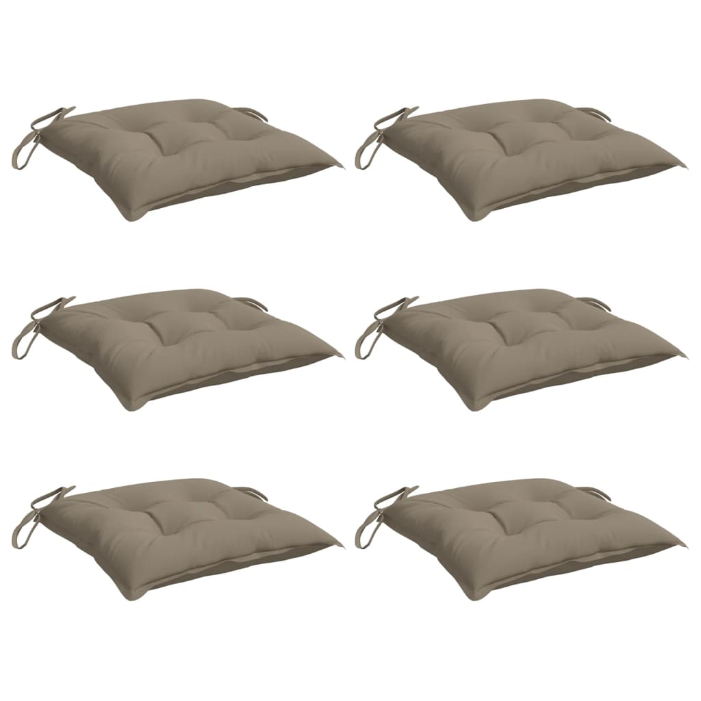 Stoelkussens 6 st 40x40x7 cm oxford stof taupe - AllerleiShop