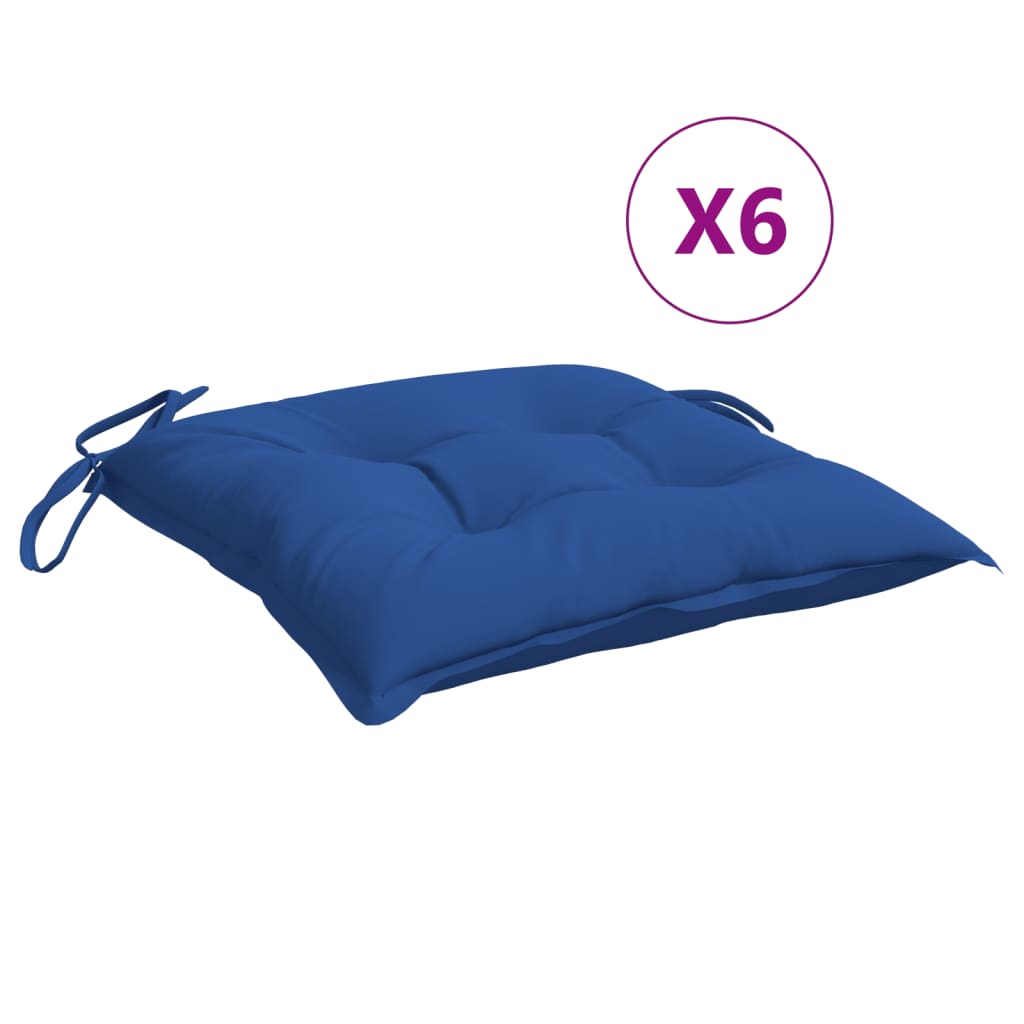 Stoelkussens 6 st 40x40x7 cm oxford stof blauw - AllerleiShop