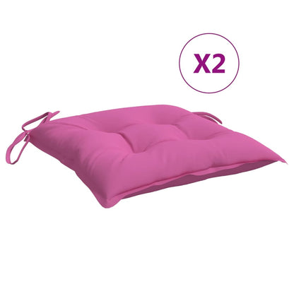 Stoelkussens 2 st 40x40x7 cm stof roze - AllerleiShop