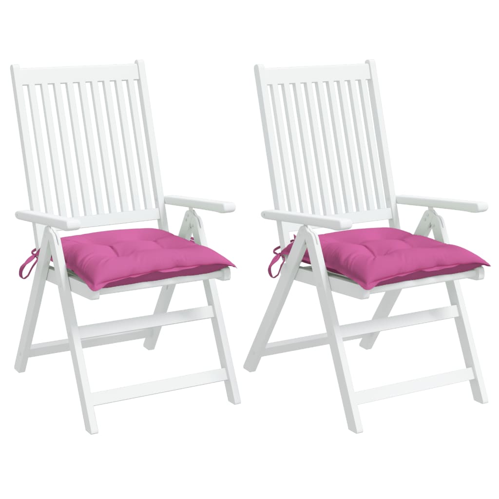 Stoelkussens 2 st 40x40x7 cm stof roze - AllerleiShop