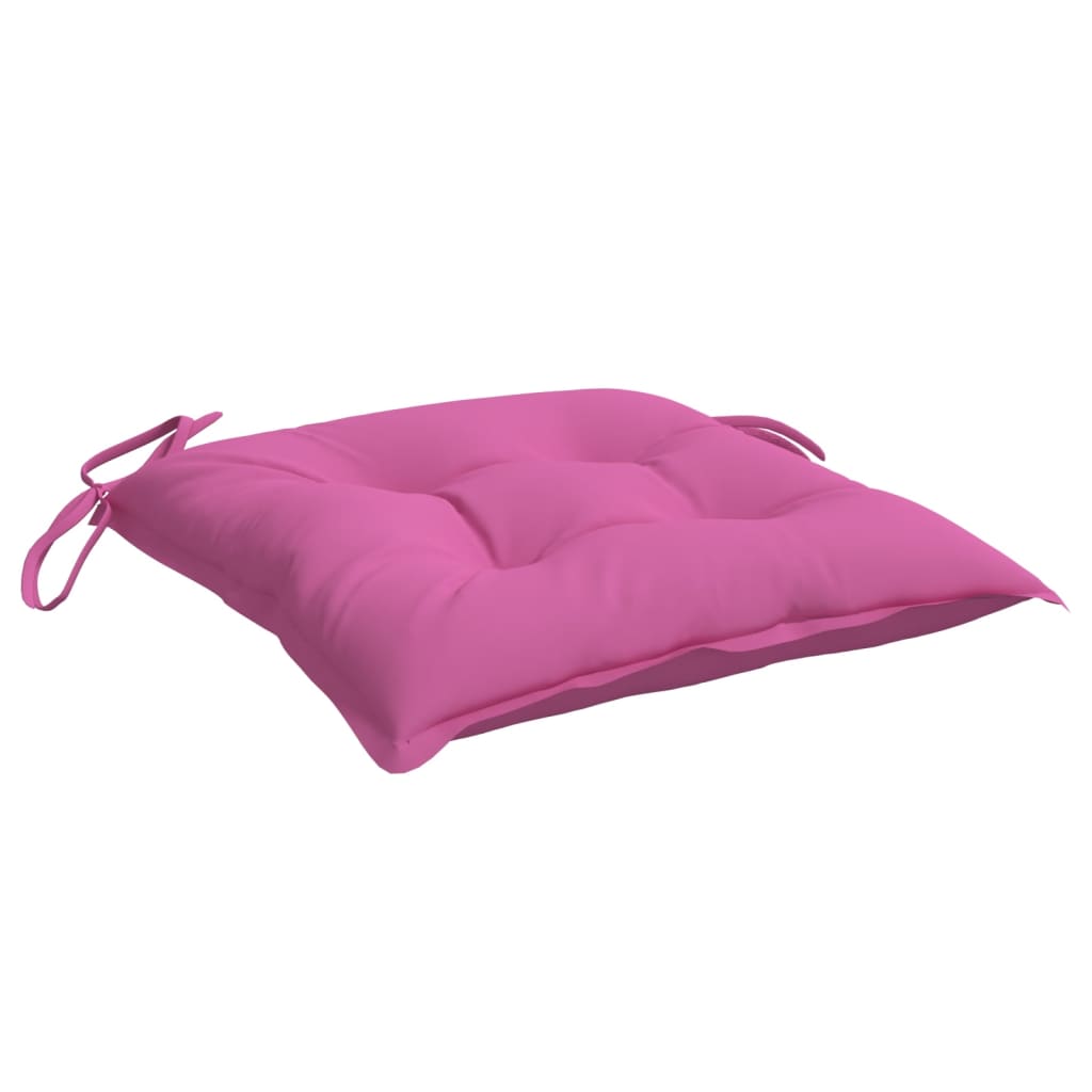 Stoelkussens 2 st 40x40x7 cm stof roze - AllerleiShop