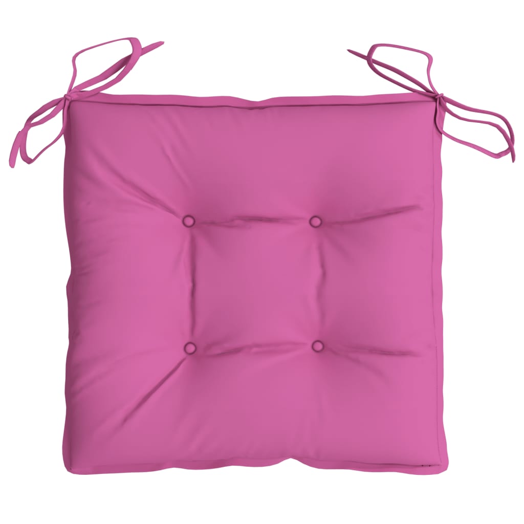 Stoelkussens 2 st 40x40x7 cm stof roze - AllerleiShop