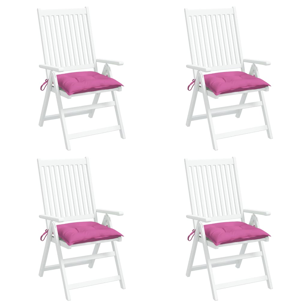 Stoelkussens 4 st 40x40x7 cm stof roze - AllerleiShop