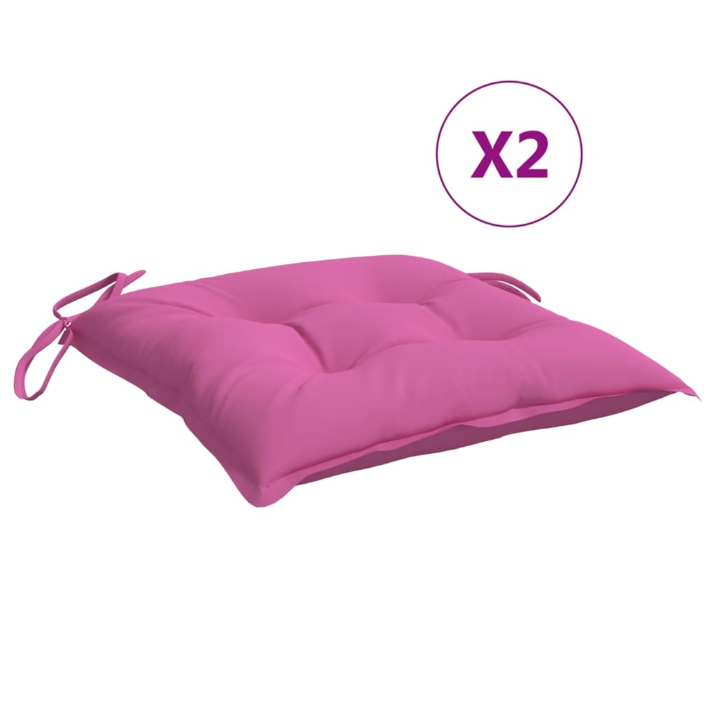 Stoelkussens 6 st 40x40x7 cm stof roze - AllerleiShop