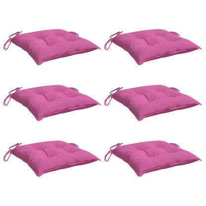 Stoelkussens 6 st 40x40x7 cm stof roze - AllerleiShop