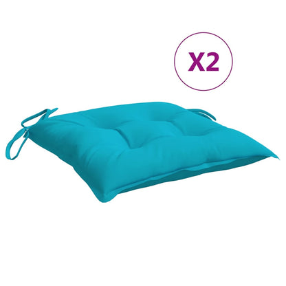 Stoelkussens 2 st 40x40x7 cm stof turquoise - AllerleiShop