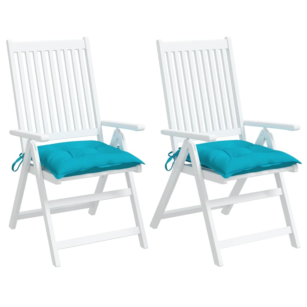 Stoelkussens 2 st 40x40x7 cm stof turquoise - AllerleiShop