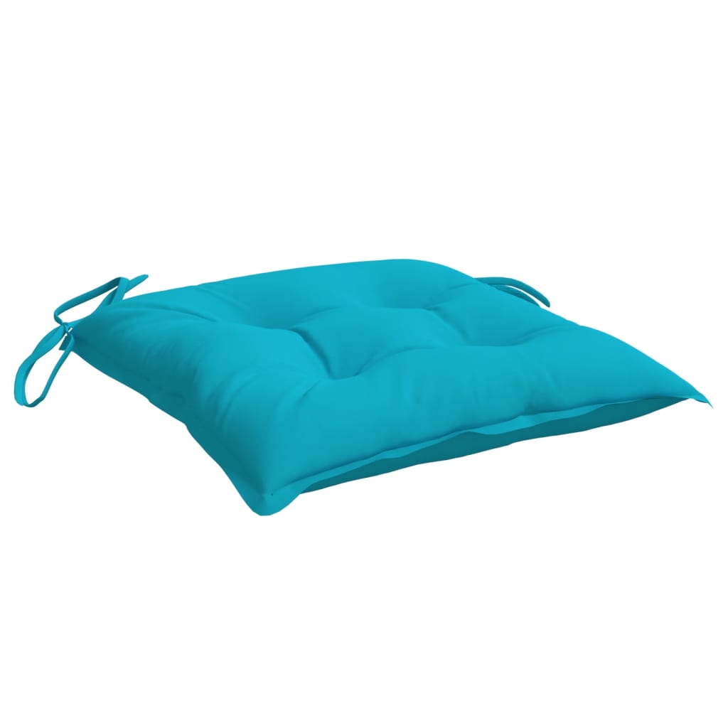 Stoelkussens 2 st 40x40x7 cm stof turquoise - AllerleiShop