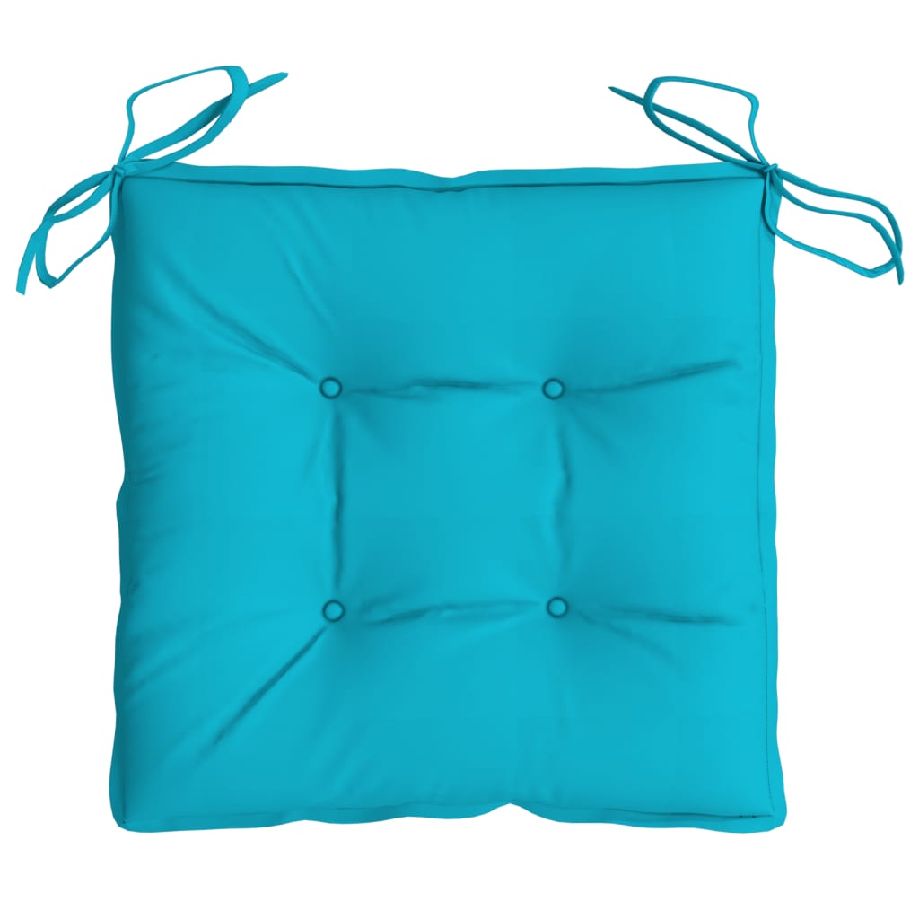 Stoelkussens 2 st 40x40x7 cm stof turquoise - AllerleiShop