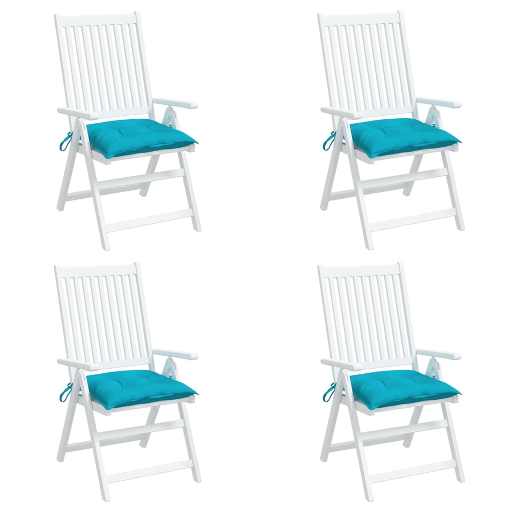 Stoelkussens 4 st 40x40x7 cm stof turquoise - AllerleiShop