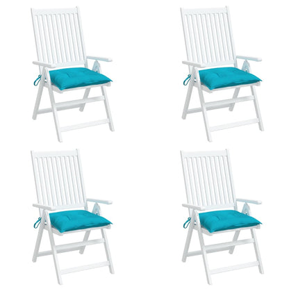 Stoelkussens 4 st 40x40x7 cm stof turquoise - AllerleiShop