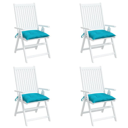 Stoelkussens 4 st 40x40x7 cm stof turquoise - AllerleiShop