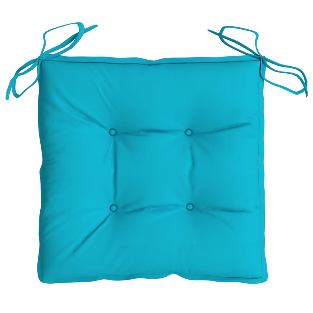 Stoelkussens 4 st 40x40x7 cm stof turquoise - AllerleiShop