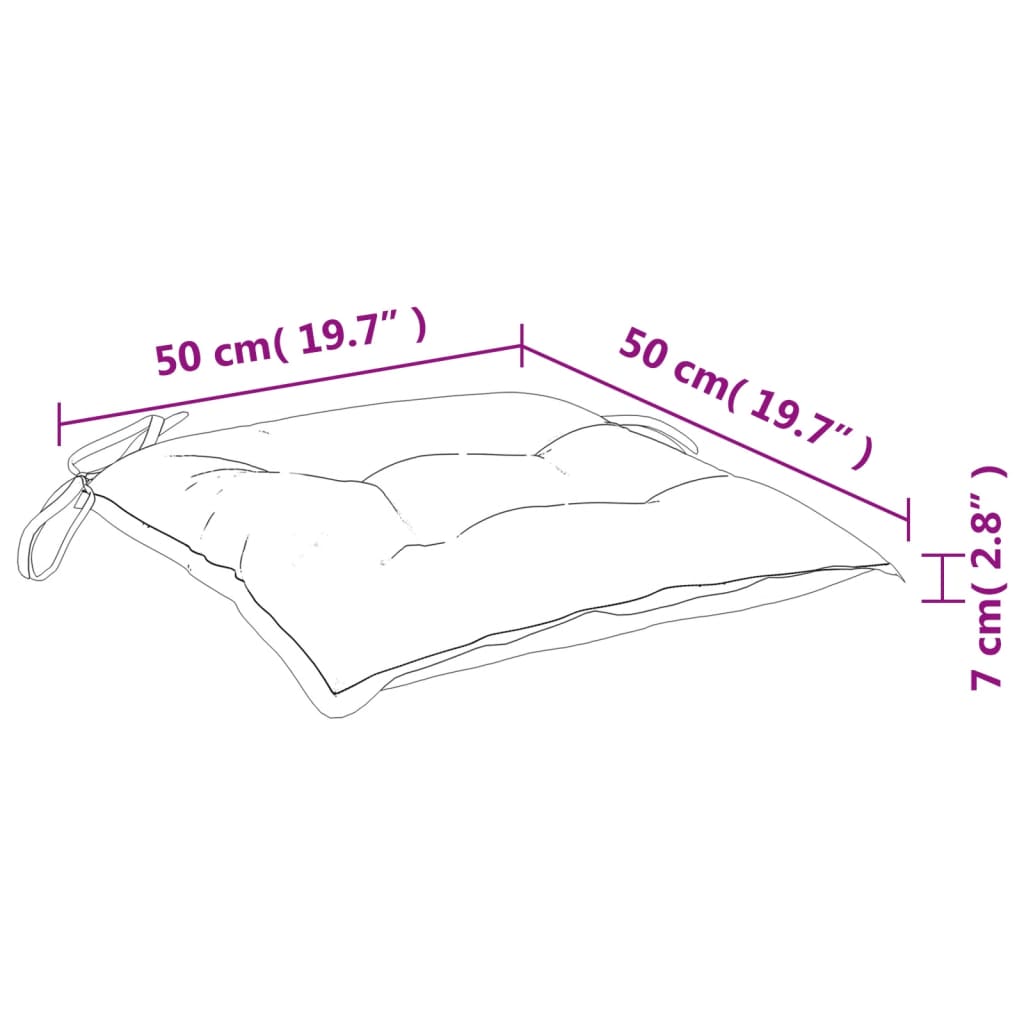 Stoelkussens 2 st 50x50x7 cm oxford stof grijs - AllerleiShop