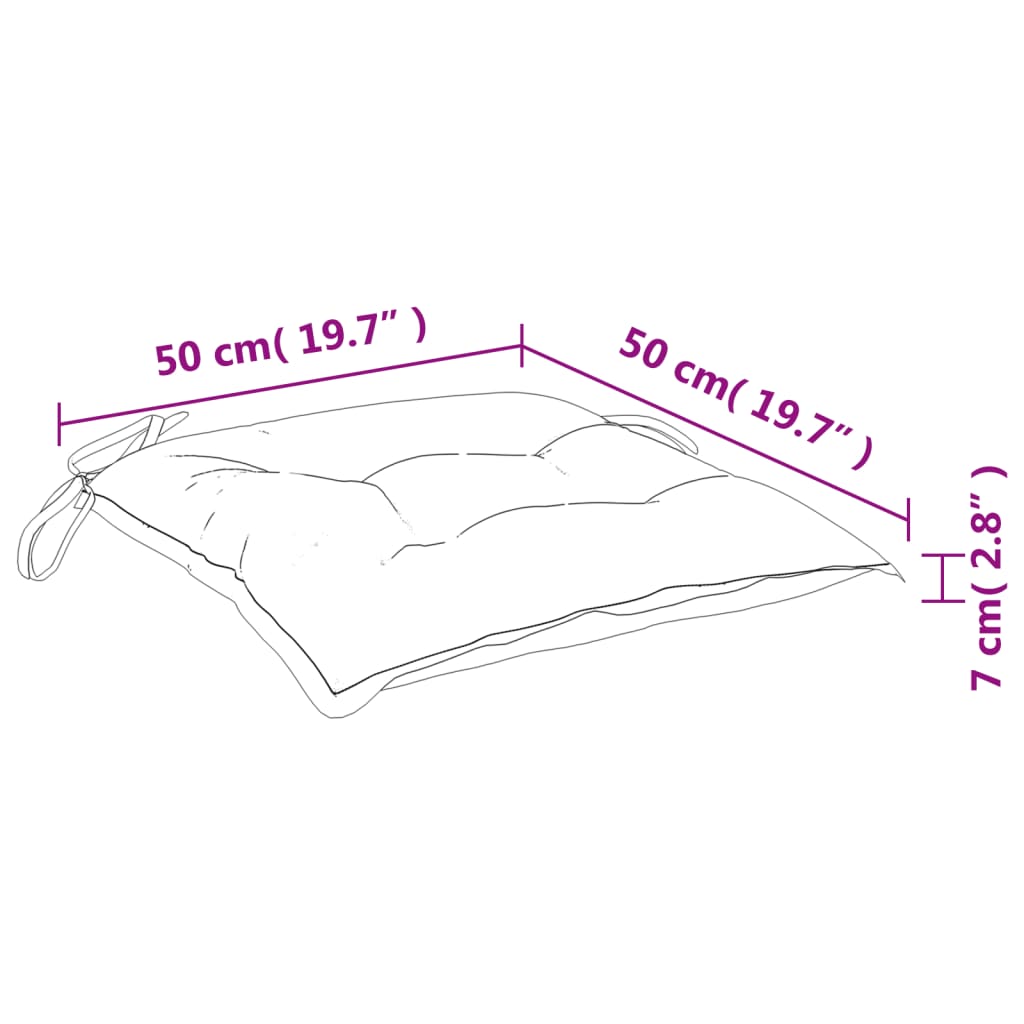 Stoelkussens 6 st 50x50x7 cm oxford stof grijs - AllerleiShop