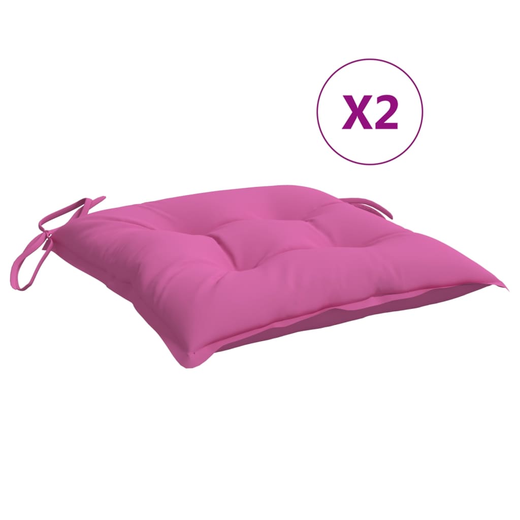 Stoelkussens 2 st 50x50x7 cm oxford stof roze - AllerleiShop