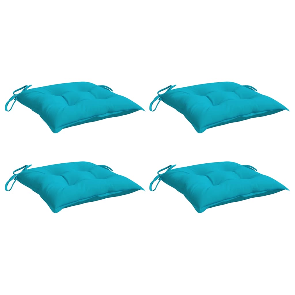 Stoelkussens 4 st 50x50x7 cm stof turquoise - AllerleiShop