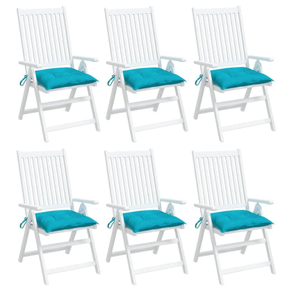 Stoelkussens 6 st 50x50x7 cm stof turquoise - AllerleiShop