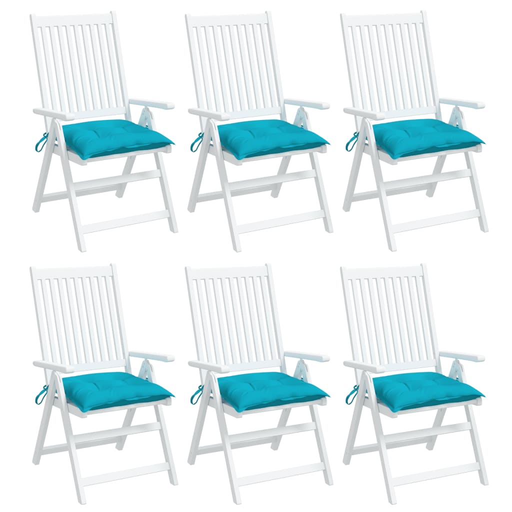 Stoelkussens 6 st 50x50x7 cm stof turquoise - AllerleiShop