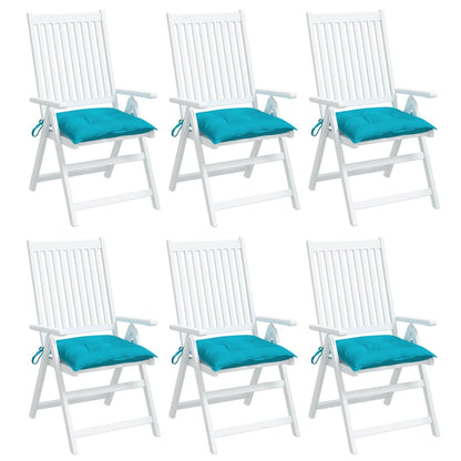 Stoelkussens 6 st 50x50x7 cm stof turquoise - AllerleiShop