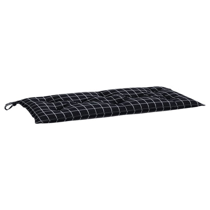 Tuinbankkussen 180x50x7 cm oxford stof ruitpatroon zwart - AllerleiShop