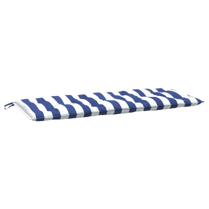 Tuinbankkussen gestreept 120x50x7 cm stof wit en blauw - AllerleiShop